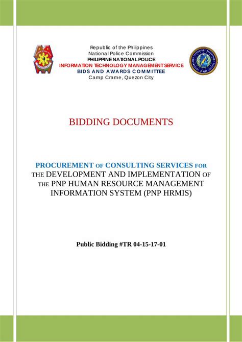 Bidding Documents for HRMIS .